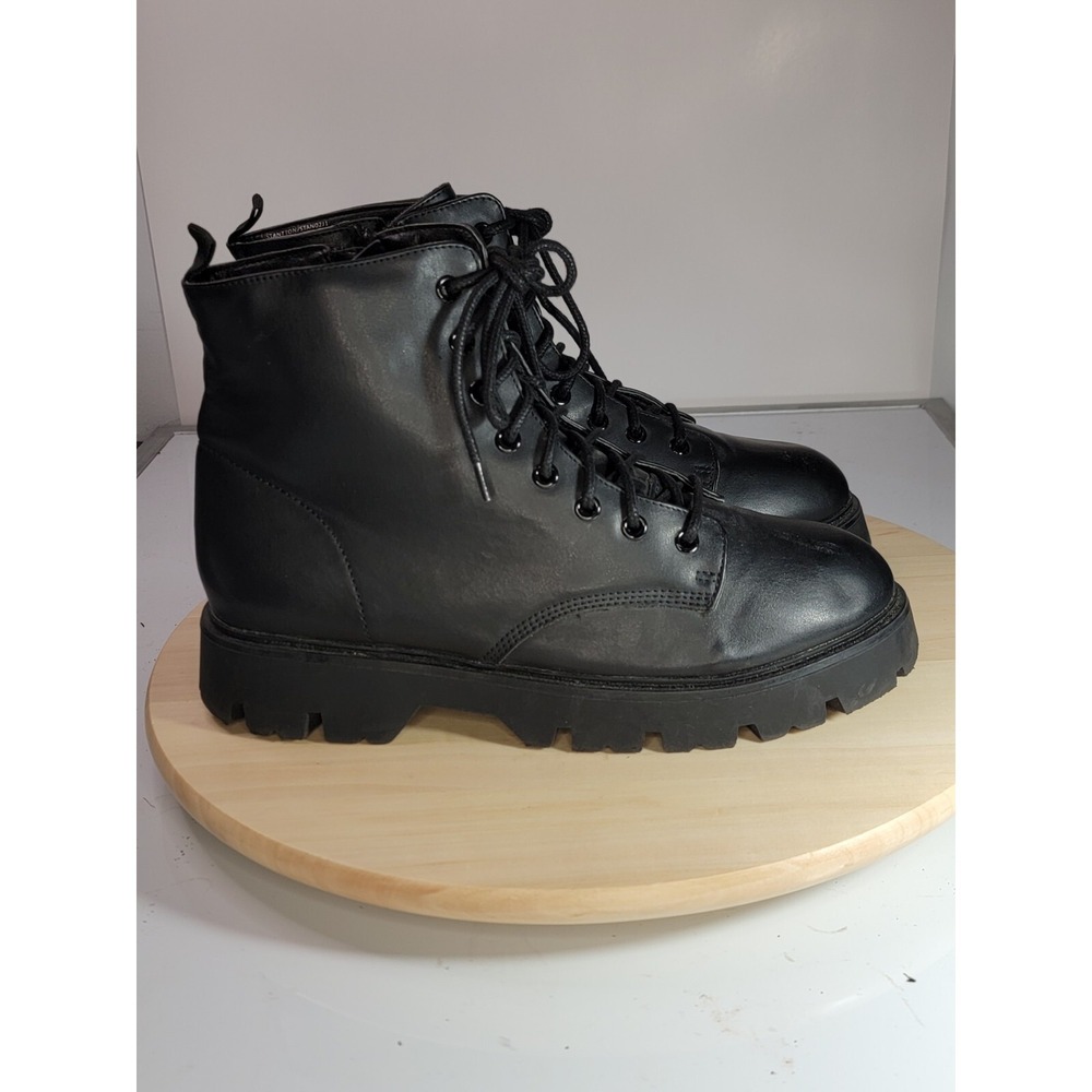 Lucky Brand black lace up Leather boots Size 7